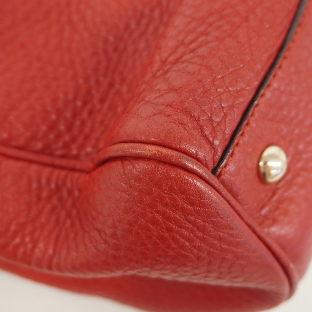 Gucci Bamboo Handbag 323660 Leather Red Champagne Women's - Picture 10 of 15